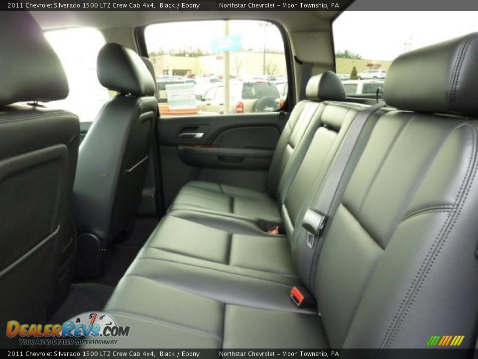 Ebony Interior - 2011 Chevrolet Silverado 1500 LTZ Crew Cab 4x4 Photo #15