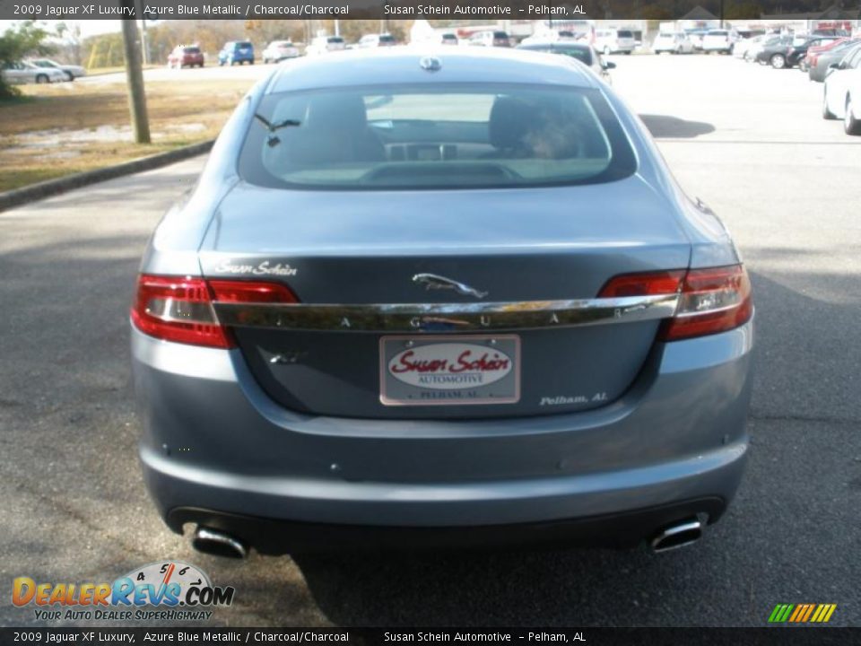 2009 Jaguar XF Luxury Azure Blue Metallic / Charcoal/Charcoal Photo #4