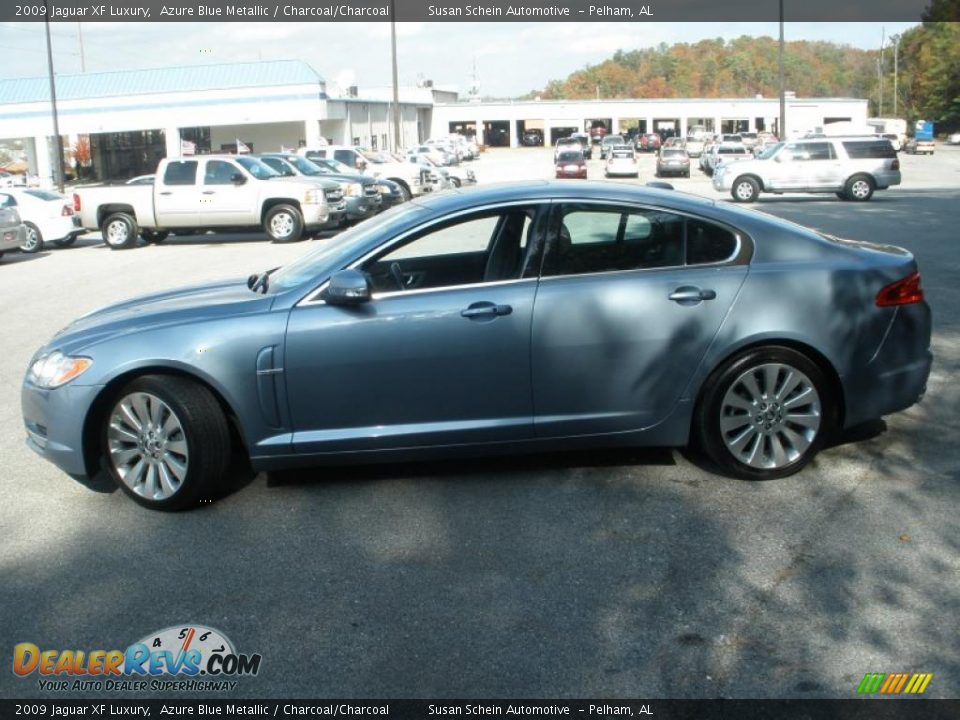 2009 Jaguar XF Luxury Azure Blue Metallic / Charcoal/Charcoal Photo #6