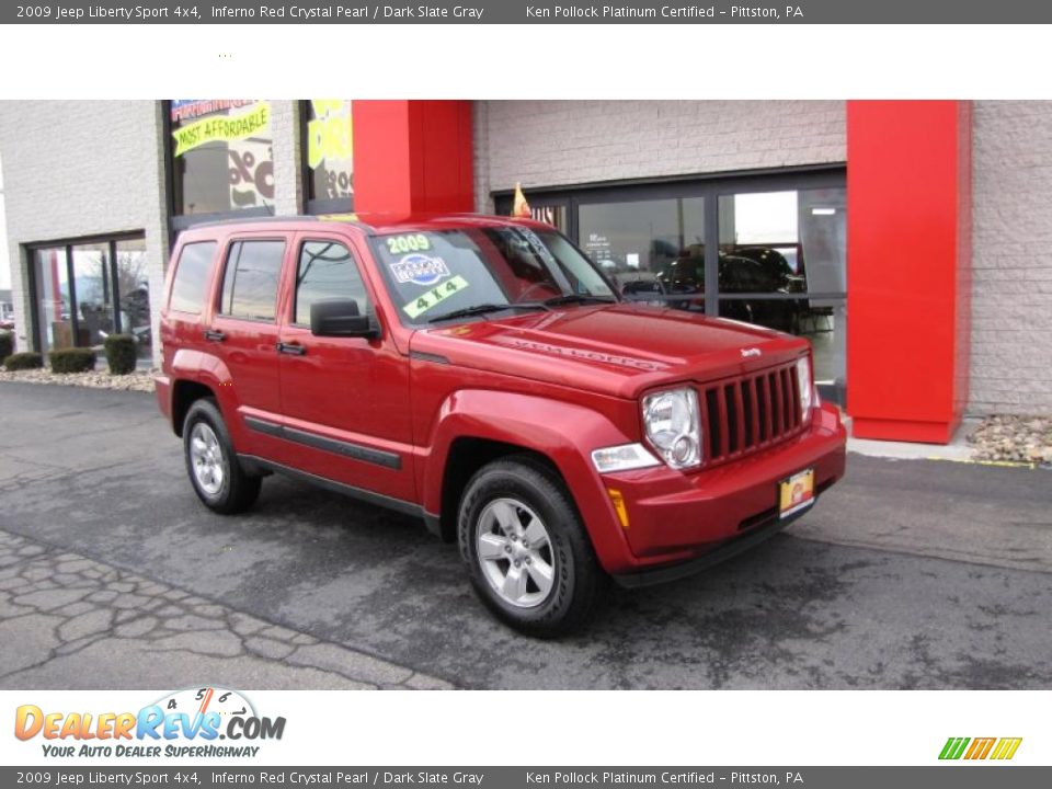 2009 Jeep Liberty Sport 4x4 Inferno Red Crystal Pearl / Dark Slate Gray Photo #2