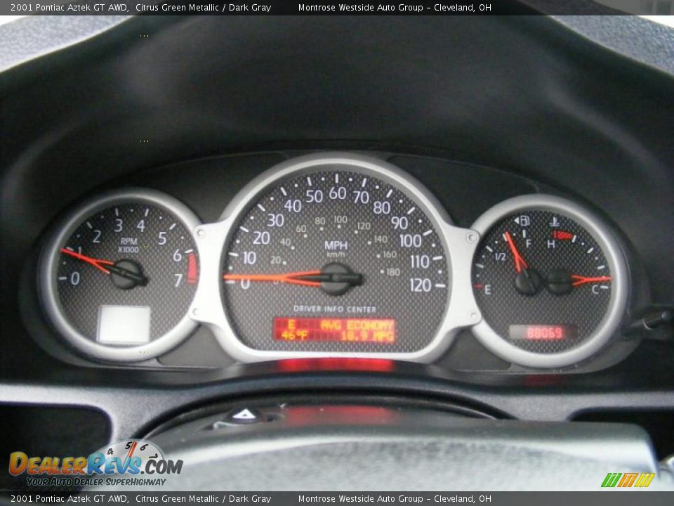 2001 Pontiac Aztek GT AWD Gauges Photo #17