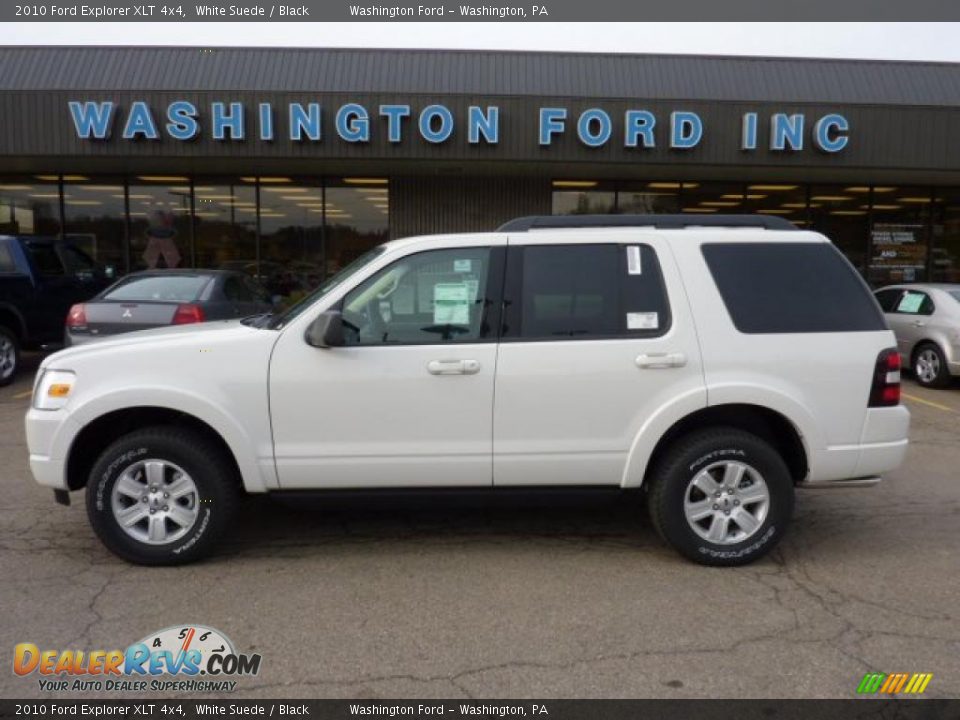 2010 Ford Explorer XLT 4x4 White Suede / Black Photo #1