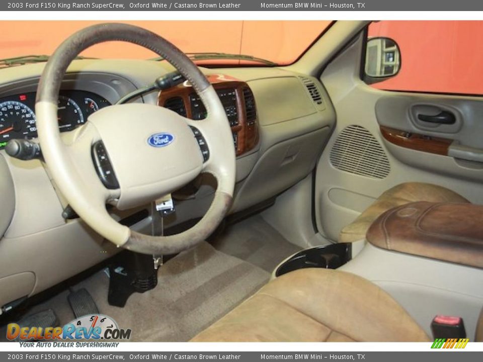 Castano Brown Leather Interior 2003 Ford F150 King Ranch