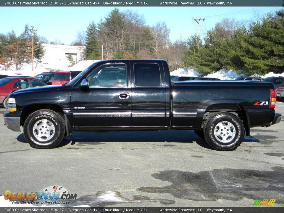 2000 Chevrolet Silverado 1500 Z71 Extended Cab 4x4 Onyx Black / Medium Oak Photo #11