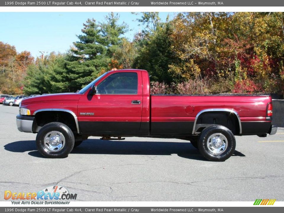 1996 Dodge Ram 2500 LT Regular Cab 4x4 Claret Red Pearl Metallic / Gray Photo #5