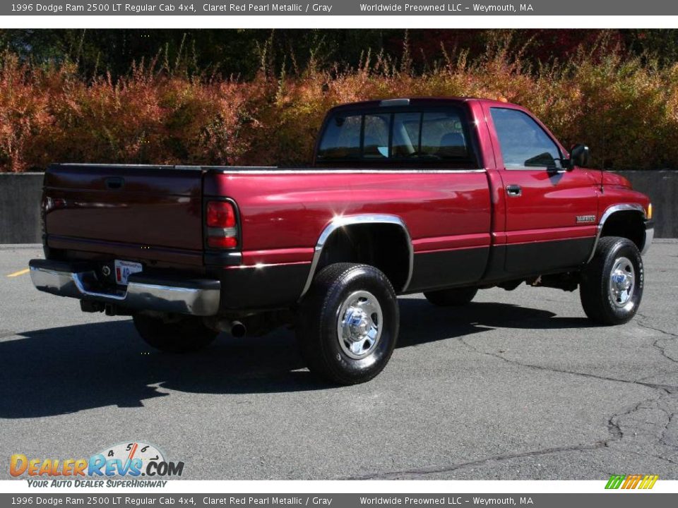 1996 Dodge Ram 2500 LT Regular Cab 4x4 Claret Red Pearl Metallic / Gray Photo #6