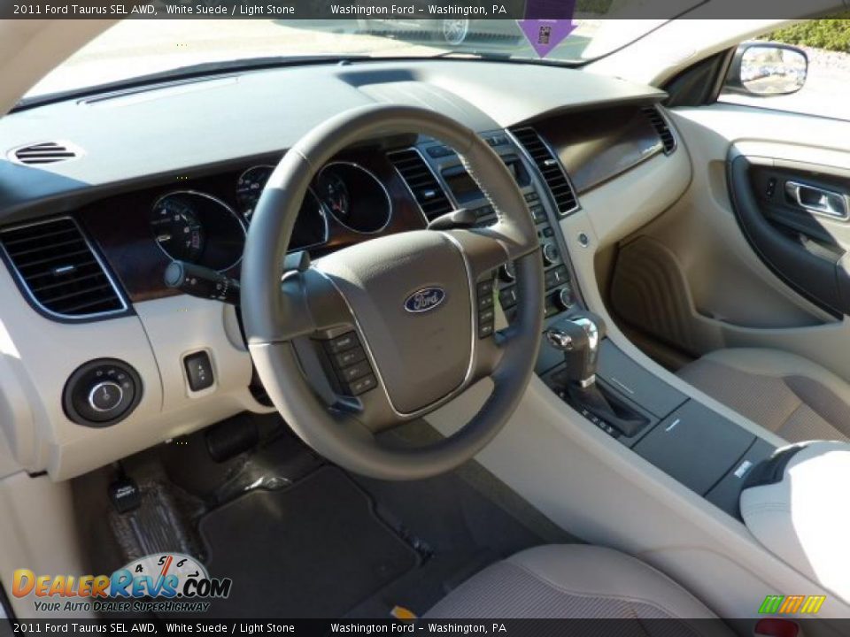 Light Stone Interior 2011 Ford Taurus Sel Awd Photo 11