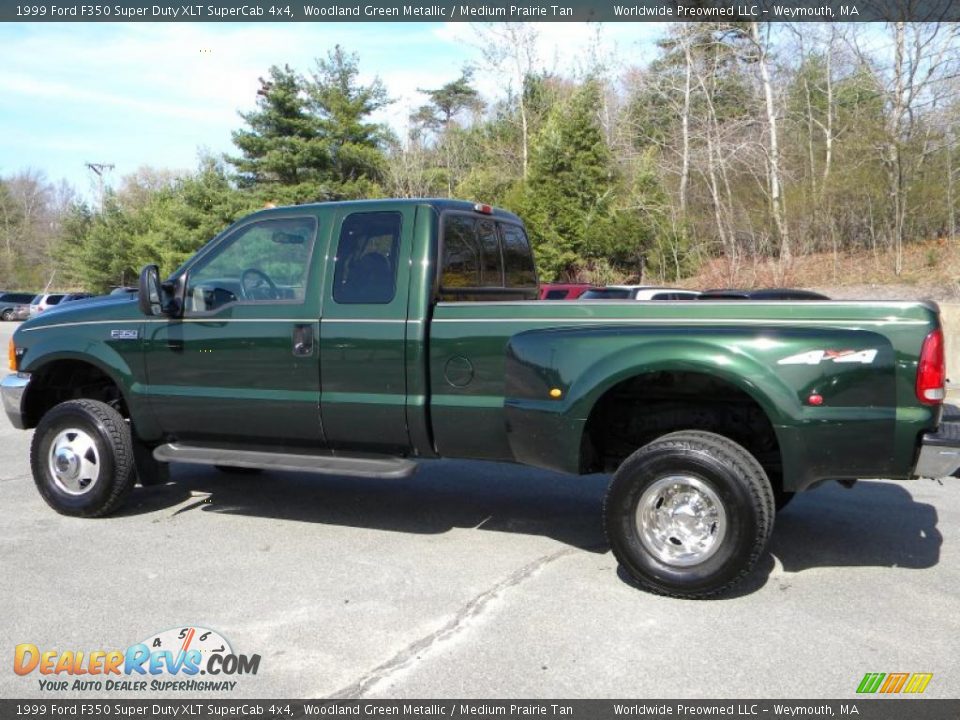 1999 Ford F350 Super Duty XLT SuperCab 4x4 Woodland Green Metallic / Medium Prairie Tan Photo #5