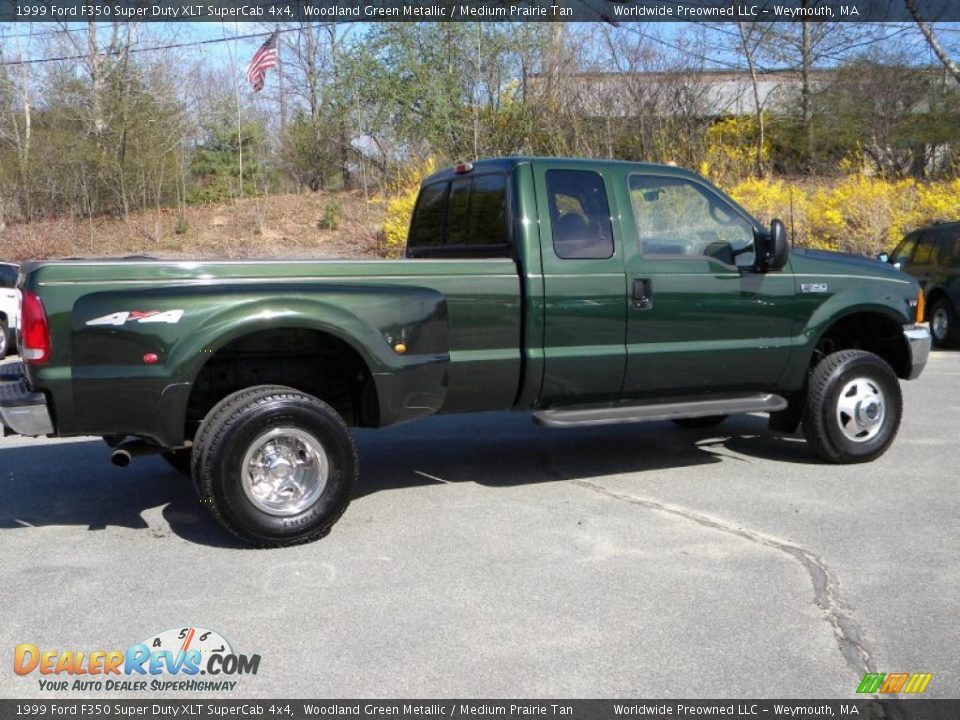 1999 Ford F350 Super Duty XLT SuperCab 4x4 Woodland Green Metallic / Medium Prairie Tan Photo #6