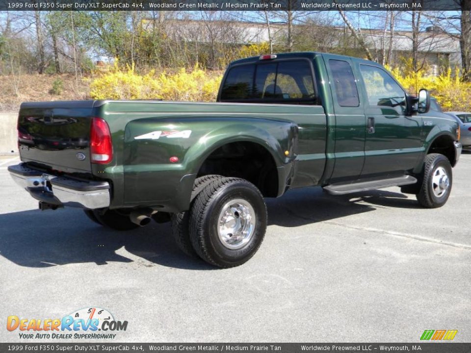 1999 Ford F350 Super Duty XLT SuperCab 4x4 Woodland Green Metallic / Medium Prairie Tan Photo #10