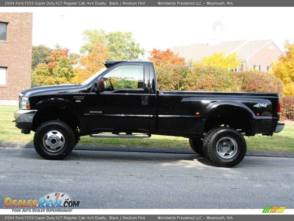 Black 2004 Ford F350 Super Duty XLT Regular Cab 4x4 Dually Photo #3