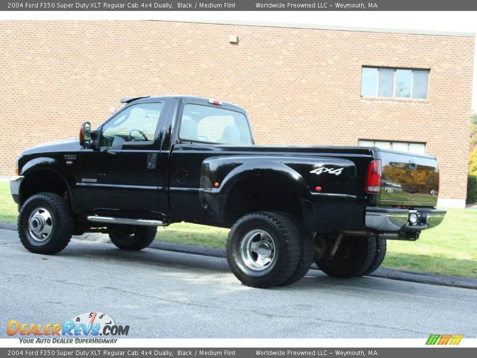 2004 Ford F350 Super Duty XLT Regular Cab 4x4 Dually Black / Medium Flint Photo #4