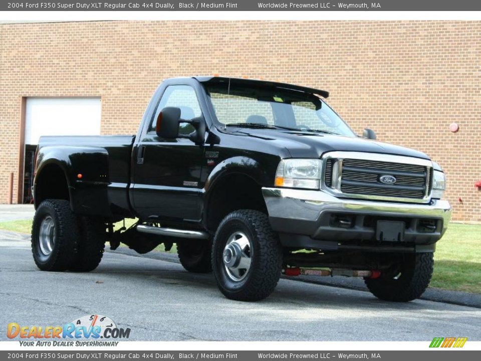 2004 Ford F350 Super Duty XLT Regular Cab 4x4 Dually Black / Medium Flint Photo #12