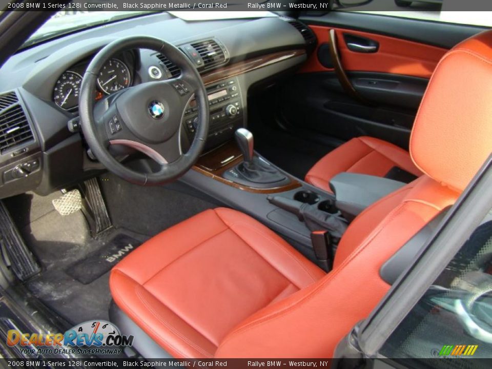 Coral Red Interior - 2008 BMW 1 Series 128i Convertible Photo #10