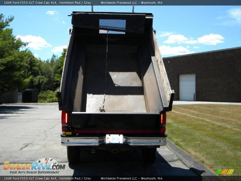 1996 Ford F350 XLT Crew Cab 4x4 Vermillion Red / Grey Photo #7