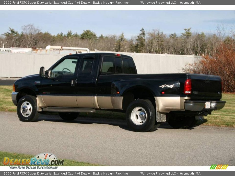 2000 Ford F350 Super Duty Lariat Extended Cab 4x4 Dually Black / Medium Parchment Photo #4