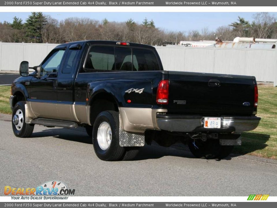 2000 Ford F350 Super Duty Lariat Extended Cab 4x4 Dually Black / Medium Parchment Photo #5