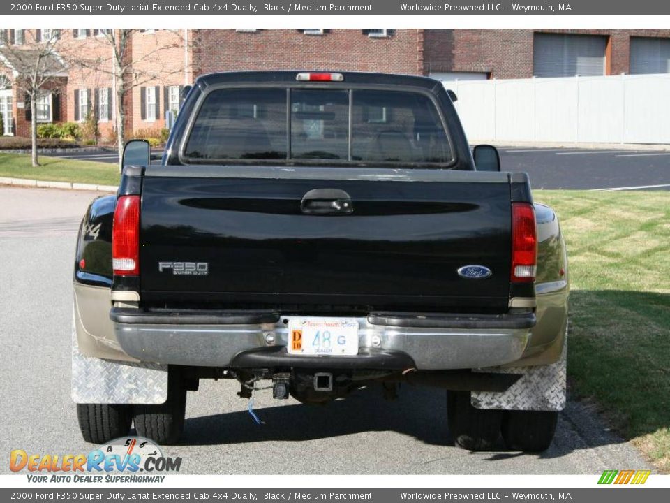 2000 Ford F350 Super Duty Lariat Extended Cab 4x4 Dually Black / Medium Parchment Photo #6