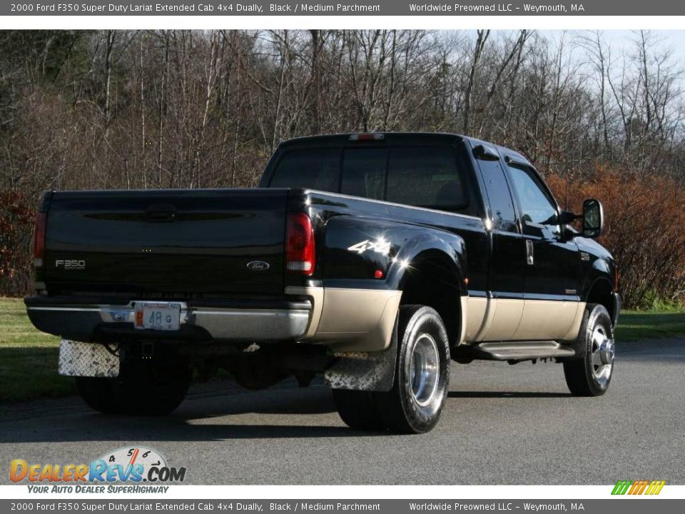 2000 Ford F350 Super Duty Lariat Extended Cab 4x4 Dually Black / Medium Parchment Photo #7