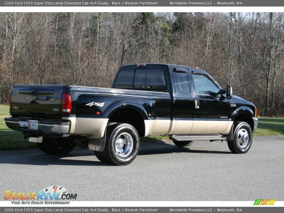 2000 Ford F350 Super Duty Lariat Extended Cab 4x4 Dually Black / Medium Parchment Photo #8