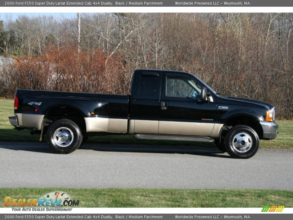 Black 2000 Ford F350 Super Duty Lariat Extended Cab 4x4 Dually Photo #9