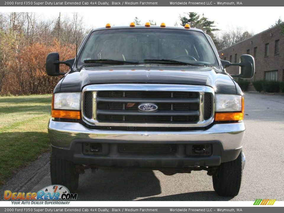 2000 Ford F350 Super Duty Lariat Extended Cab 4x4 Dually Black / Medium Parchment Photo #11
