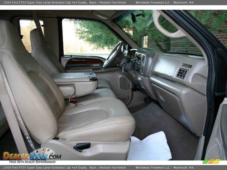 2000 Ford F350 Super Duty Lariat Extended Cab 4x4 Dually Black / Medium Parchment Photo #26