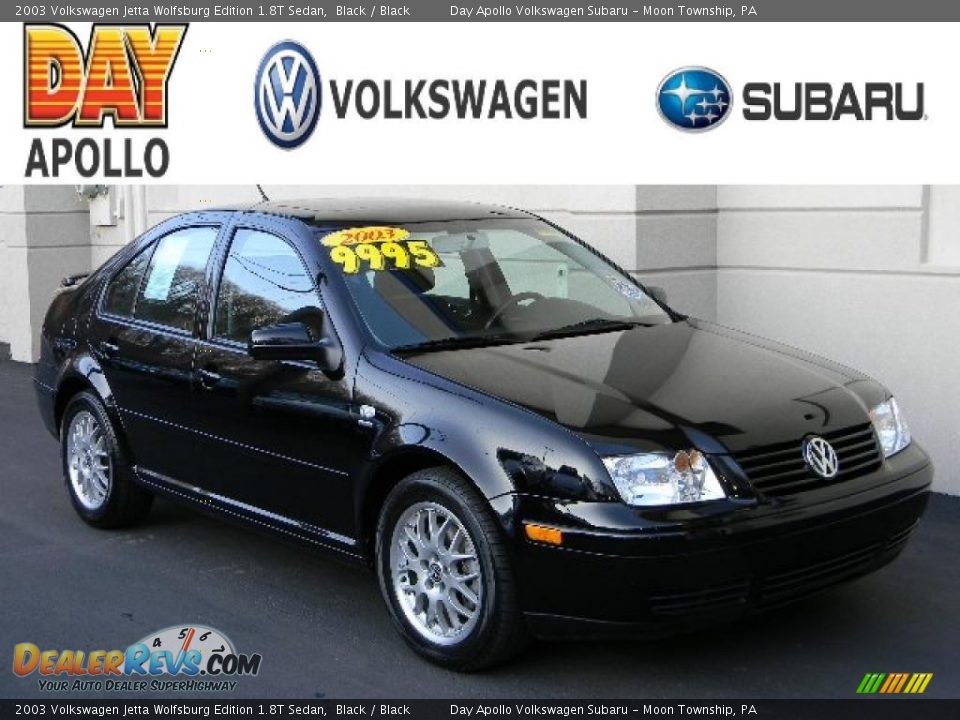 2003 Volkswagen Jetta Wolfsburg Edition 1.8T Sedan Black / Black Photo #1