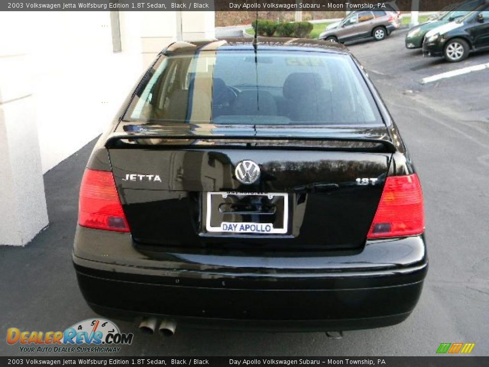 2003 Volkswagen Jetta Wolfsburg Edition 1.8T Sedan Black / Black Photo #4