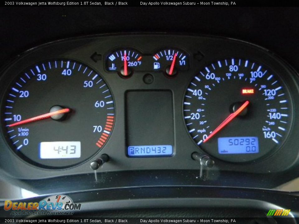 2003 Volkswagen Jetta Wolfsburg Edition 1.8T Sedan Gauges Photo #27