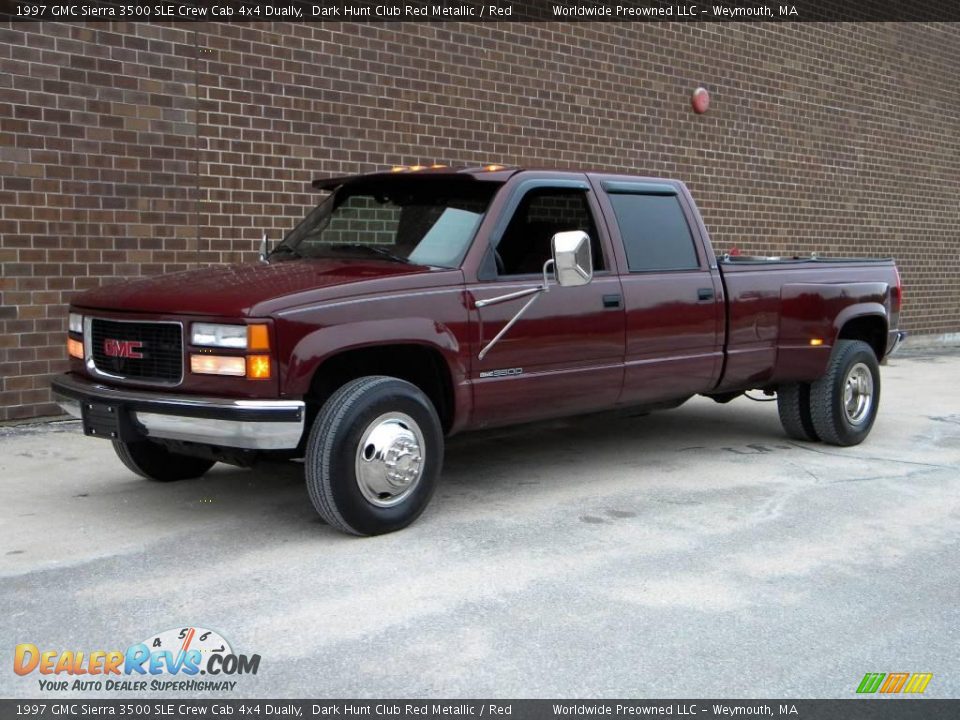 Front 3/4 View of 1997 GMC Sierra 3500 SLE Crew Cab 4x4 Dually Photo #3