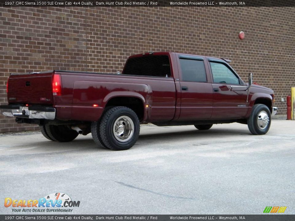 Dark Hunt Club Red Metallic 1997 GMC Sierra 3500 SLE Crew Cab 4x4 Dually Photo #9