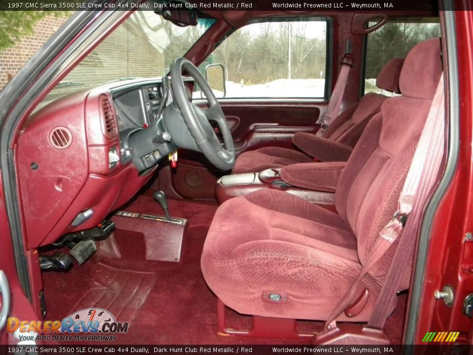 Red Interior - 1997 GMC Sierra 3500 SLE Crew Cab 4x4 Dually Photo #18