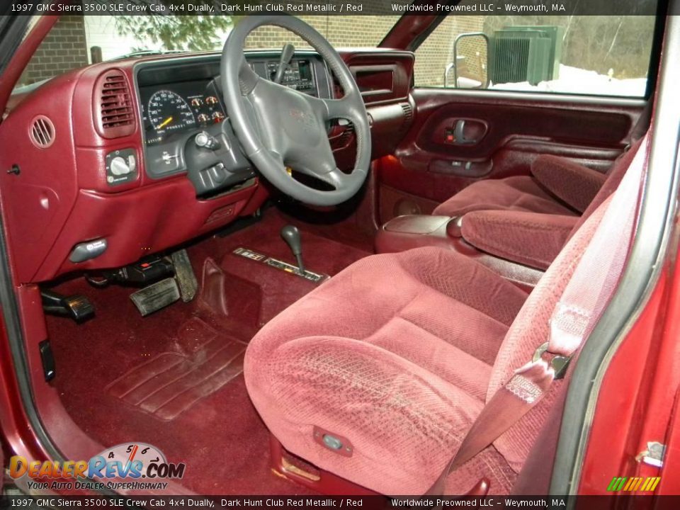 Red Interior - 1997 GMC Sierra 3500 SLE Crew Cab 4x4 Dually Photo #19