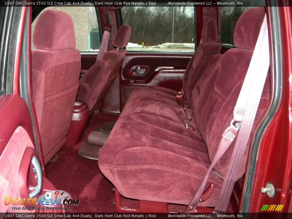 Red Interior - 1997 GMC Sierra 3500 SLE Crew Cab 4x4 Dually Photo #22