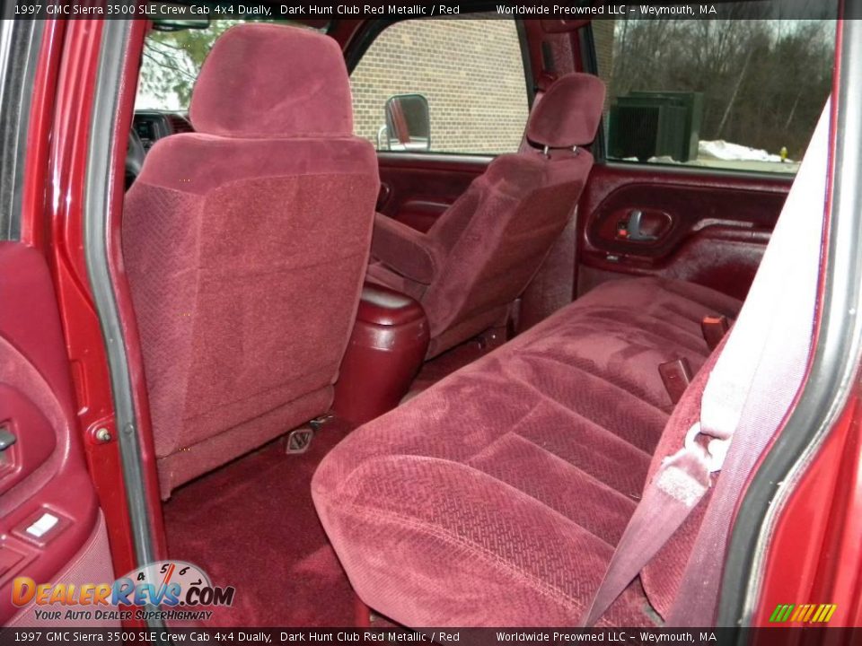 Red Interior - 1997 GMC Sierra 3500 SLE Crew Cab 4x4 Dually Photo #23