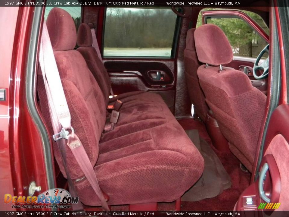 Red Interior - 1997 GMC Sierra 3500 SLE Crew Cab 4x4 Dually Photo #26