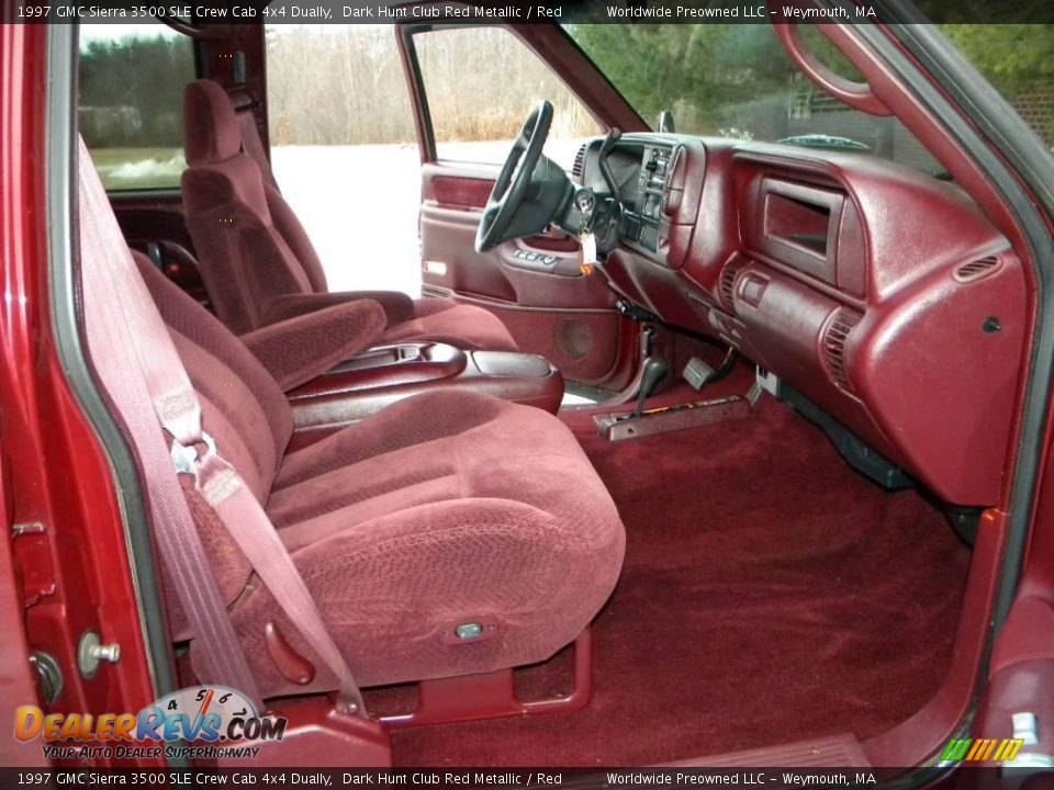 Red Interior - 1997 GMC Sierra 3500 SLE Crew Cab 4x4 Dually Photo #30