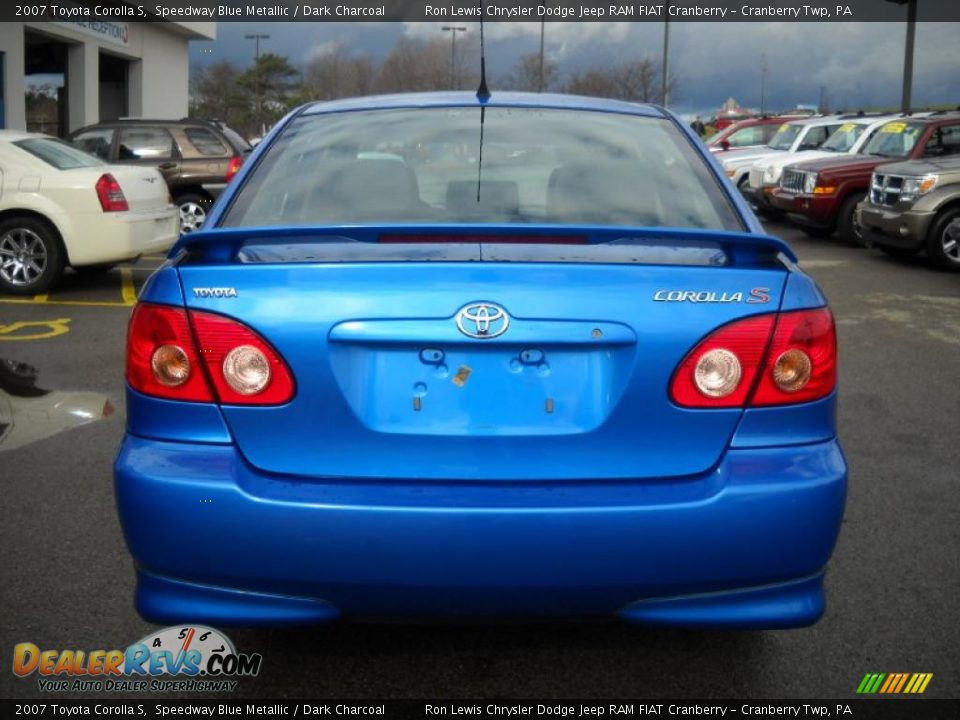 2007 Toyota Corolla S Speedway Blue Metallic / Dark Charcoal Photo #3