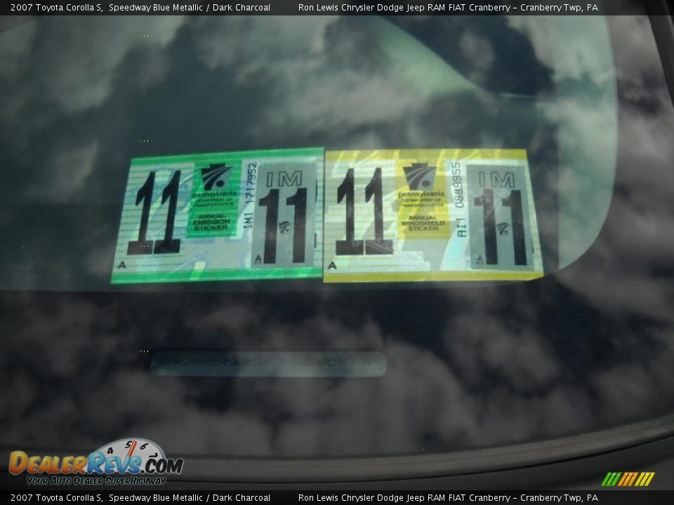 2007 Toyota Corolla S Speedway Blue Metallic / Dark Charcoal Photo #15