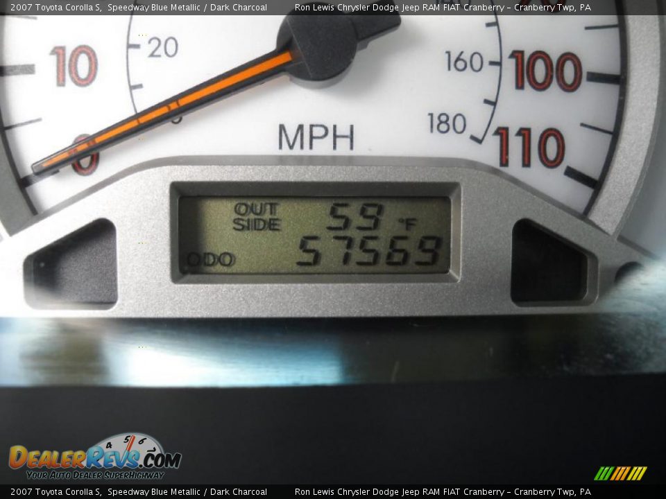 2007 Toyota Corolla S Speedway Blue Metallic / Dark Charcoal Photo #25