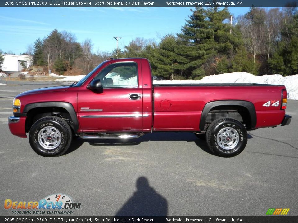 2005 GMC Sierra 2500HD SLE Regular Cab 4x4 Sport Red Metallic / Dark Pewter Photo #5