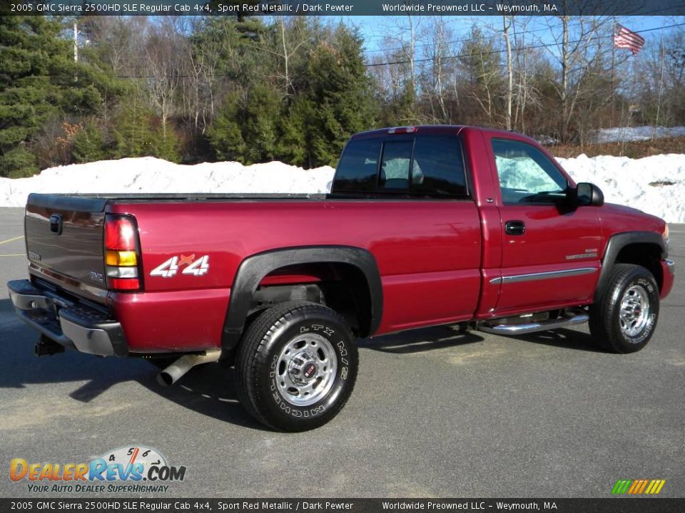 2005 GMC Sierra 2500HD SLE Regular Cab 4x4 Sport Red Metallic / Dark Pewter Photo #8