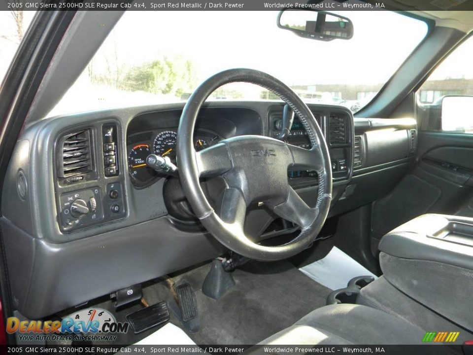 Dark Pewter Interior - 2005 GMC Sierra 2500HD SLE Regular Cab 4x4 Photo #33