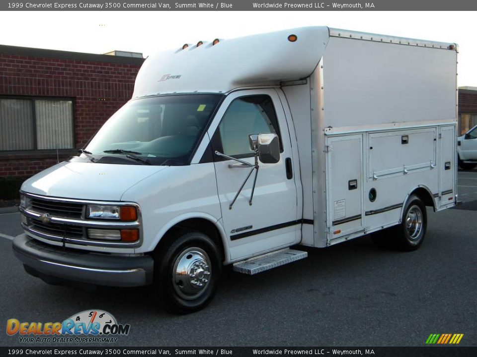 1999 Chevrolet Express Cutaway 3500 Commercial Van Summit White / Blue Photo #1