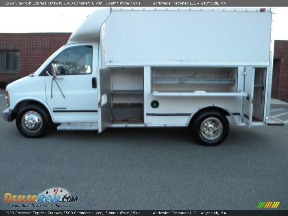 1999 Chevrolet Express Cutaway 3500 Commercial Van Summit White / Blue Photo #9