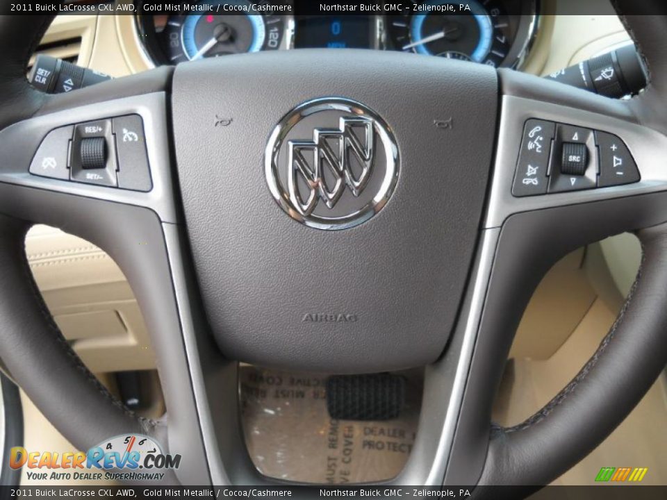 2011 Buick LaCrosse CXL AWD Gold Mist Metallic / Cocoa/Cashmere Photo #19