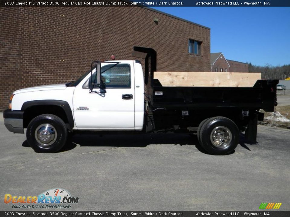 2003 Chevrolet Silverado 3500 Regular Cab 4x4 Chassis Dump Truck Summit White / Dark Charcoal Photo #6