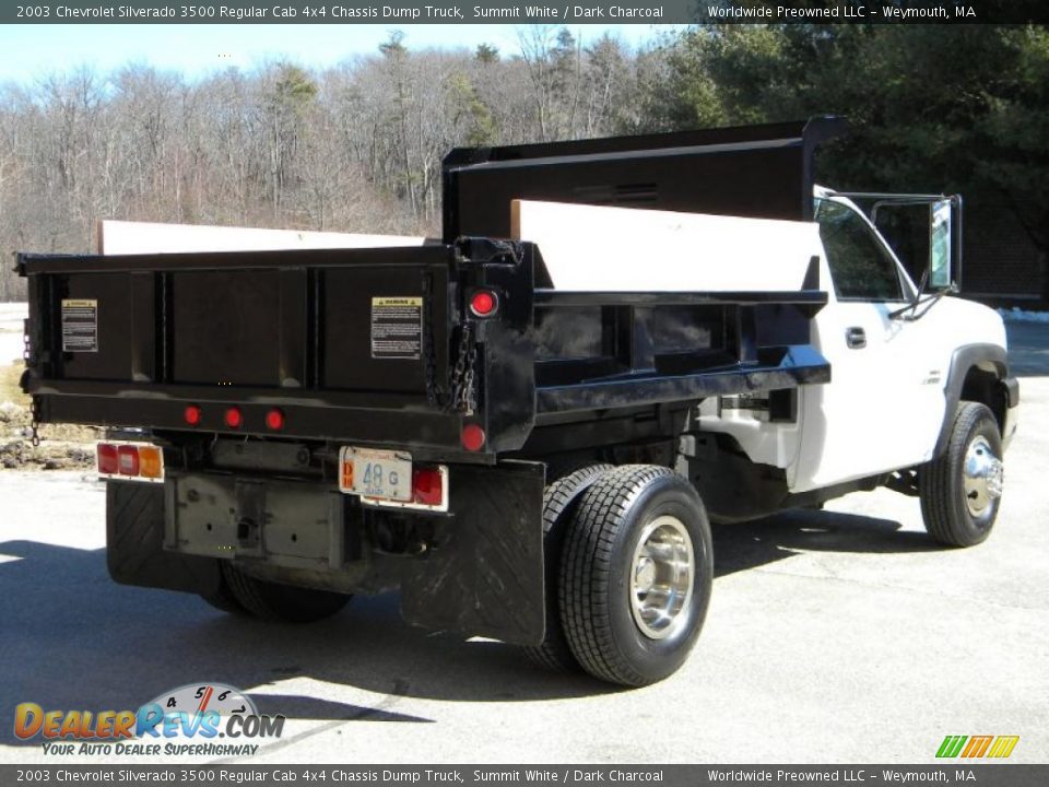 Summit White 2003 Chevrolet Silverado 3500 Regular Cab 4x4 Chassis Dump Truck Photo #9