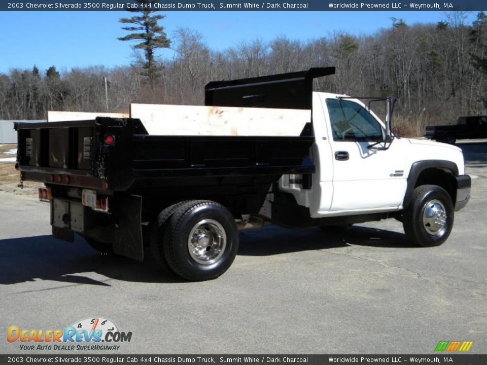 2003 Chevrolet Silverado 3500 Regular Cab 4x4 Chassis Dump Truck Summit White / Dark Charcoal Photo #10